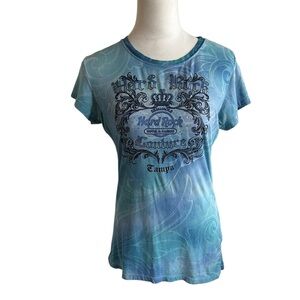 Hard Rock Cafe Blue Graphic Women's Top